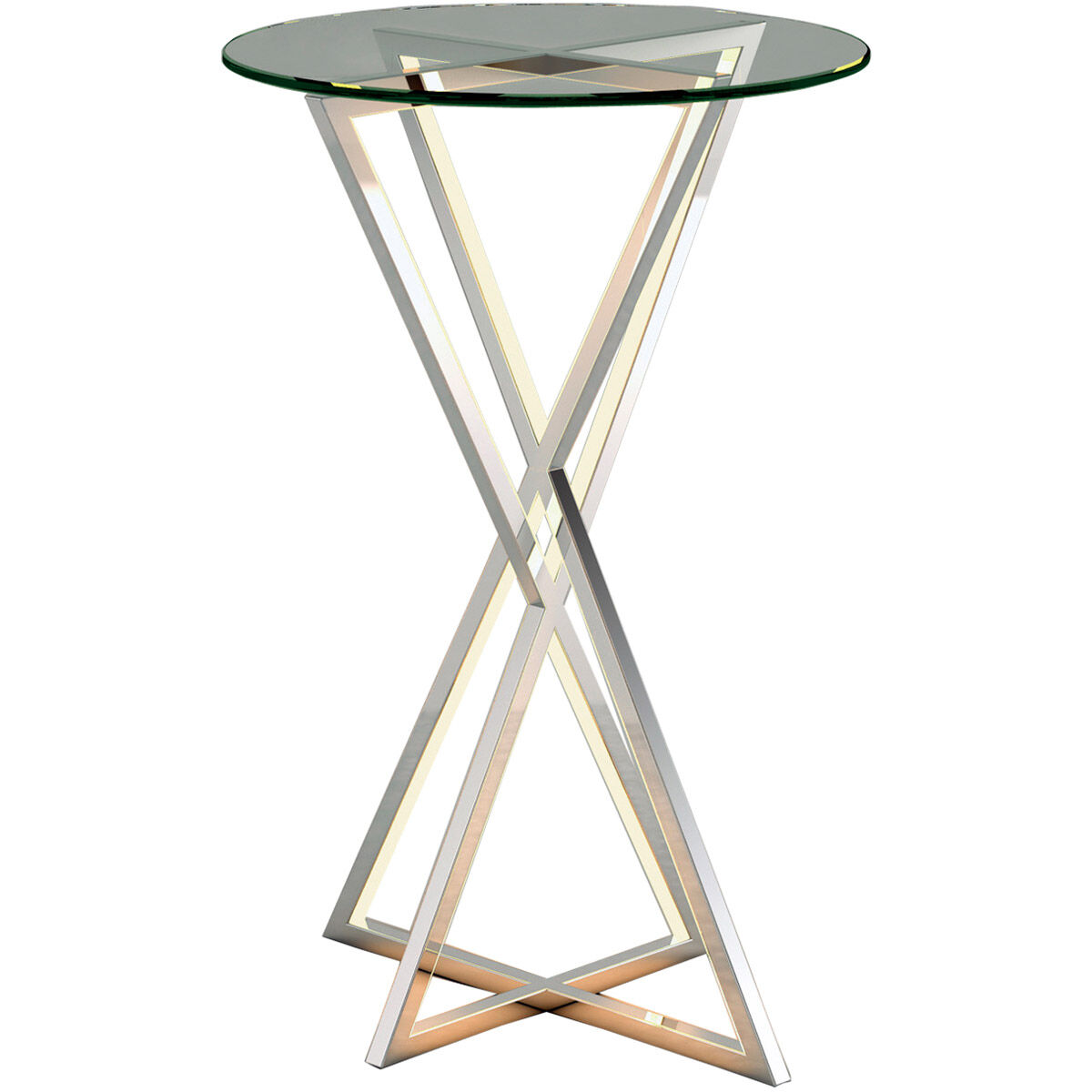 York 23.5 X 15.75 inch Polished Chrome Accent Table