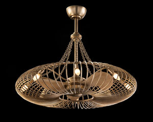 Ribbons of Silver 1 Light 36 inch Silver Leaf Pendant Ceiling Light, With Fan