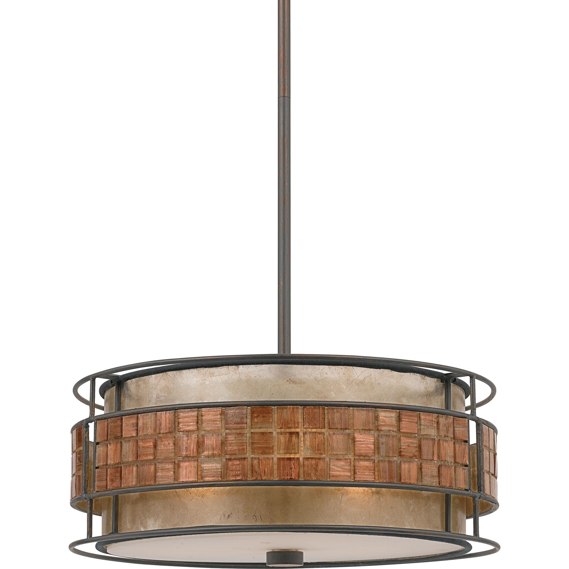 Laguna 3 Light 16 inch Renaissance Copper Pendant Ceiling Light, Naturals
