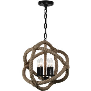 Padma 4 Light 17 inch Black Up Chandelier Ceiling Light