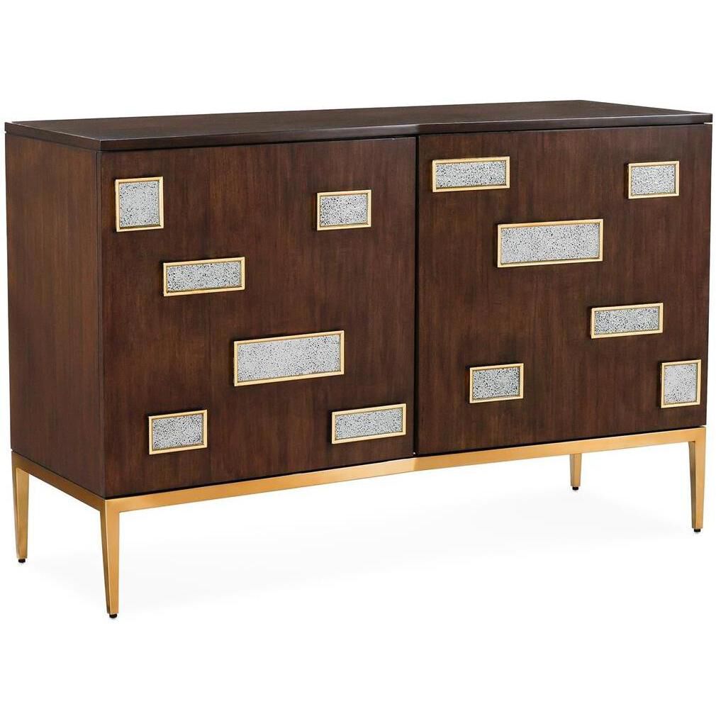 Tetra 56 X 20 inch Espresso with Gold Credenza, Two-Door