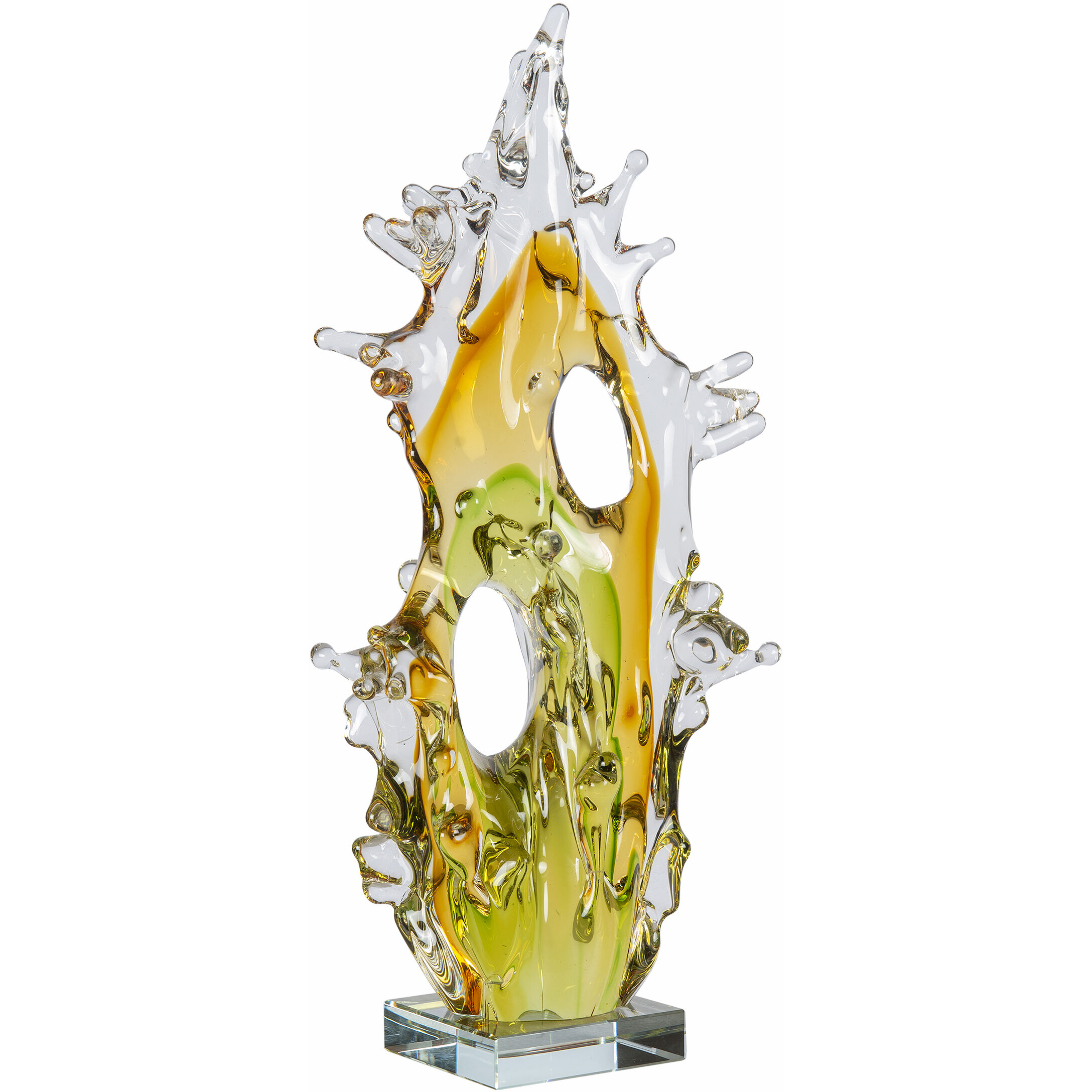 Mauna Kea Amber Art Glass Sculpture