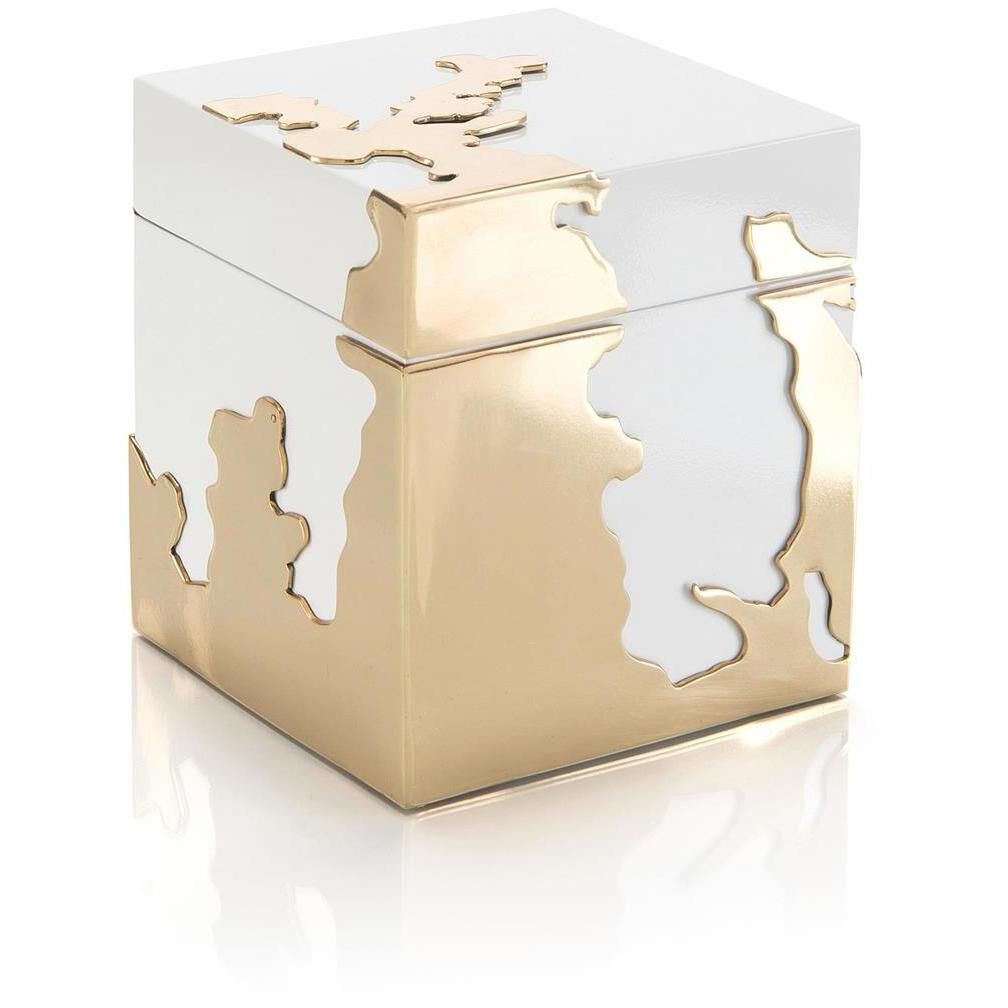 Morphed 7.25 X 7.25 inch Golden Stainless Steel Box