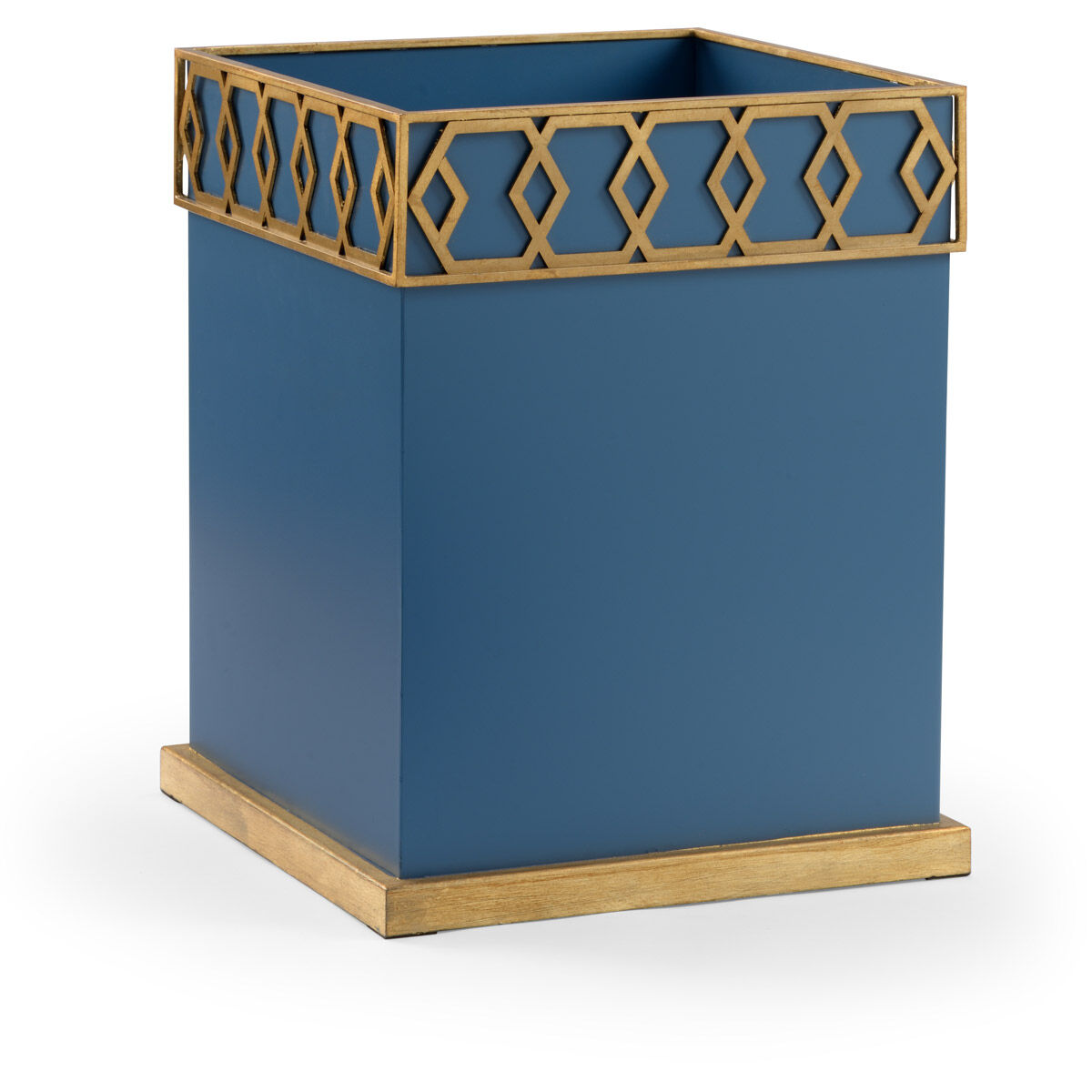 Shayla Copas Blue/Metallic Gold Wastebasket