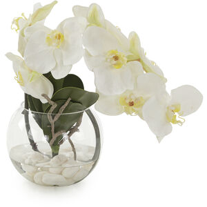 Leah Aqua White Decorative Orchid