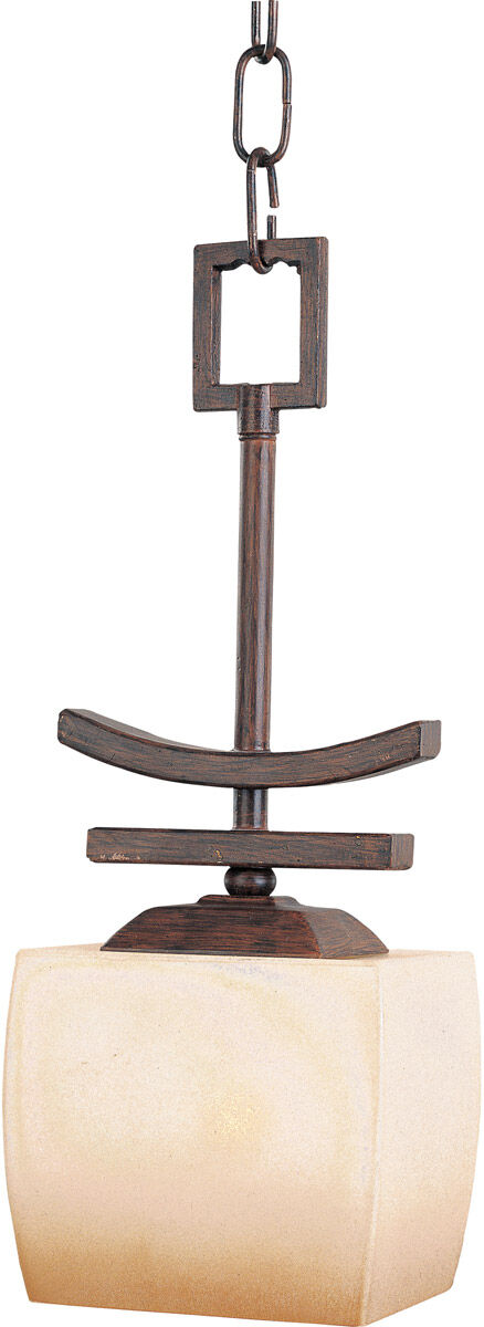 Asiana 1 Light 5.5 inch Roasted Chestnut Mini Pendant Ceiling Light