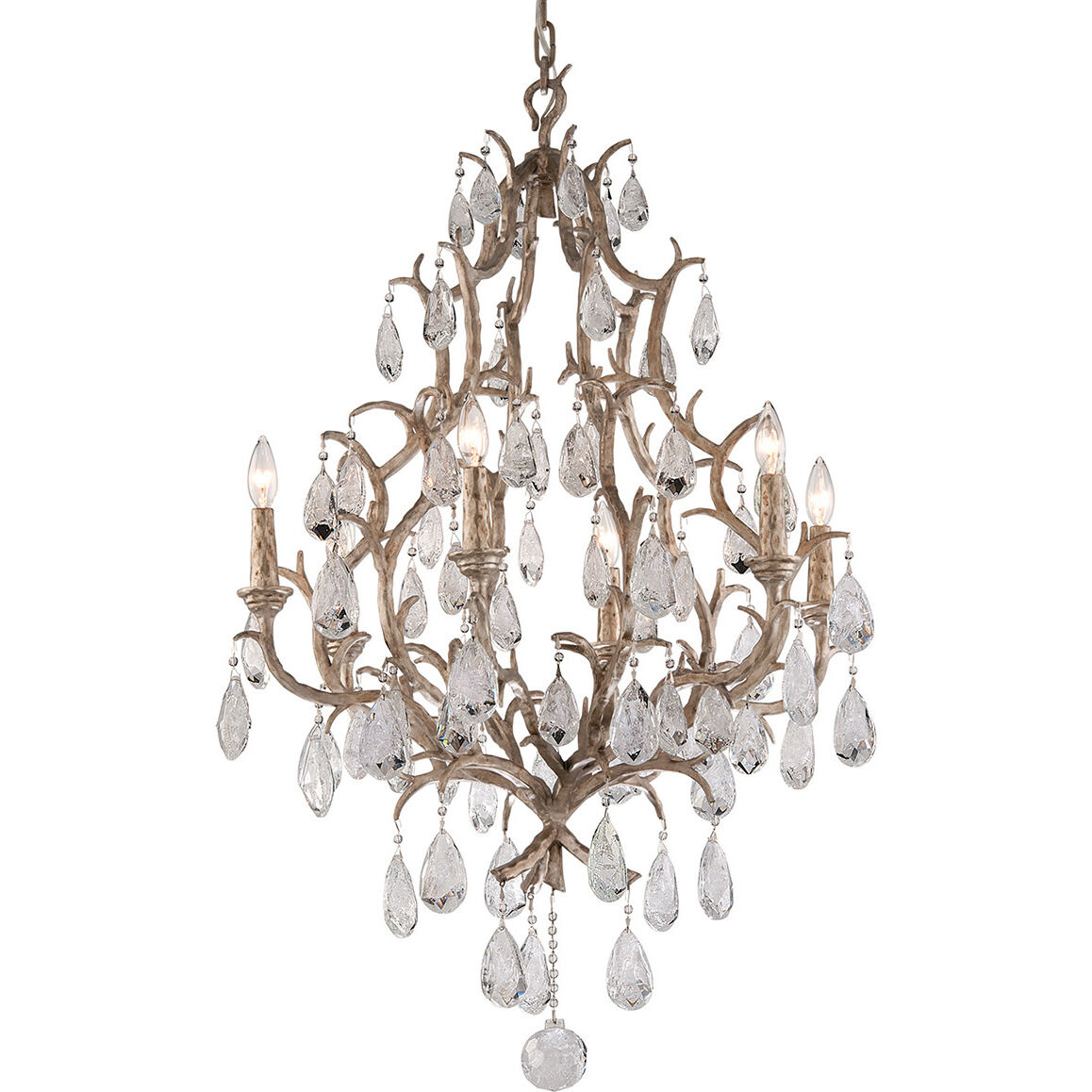 Amadeus 6 Light 28 inch Stria Gold Leaf Chandelier Ceiling Light