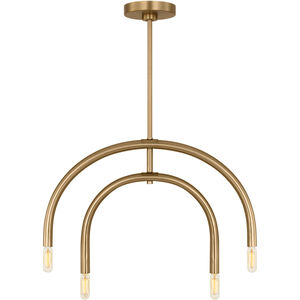 Drew & Jonathan Hadden 4 Light 27.5 inch Satin Brass Chandelier Ceiling Light