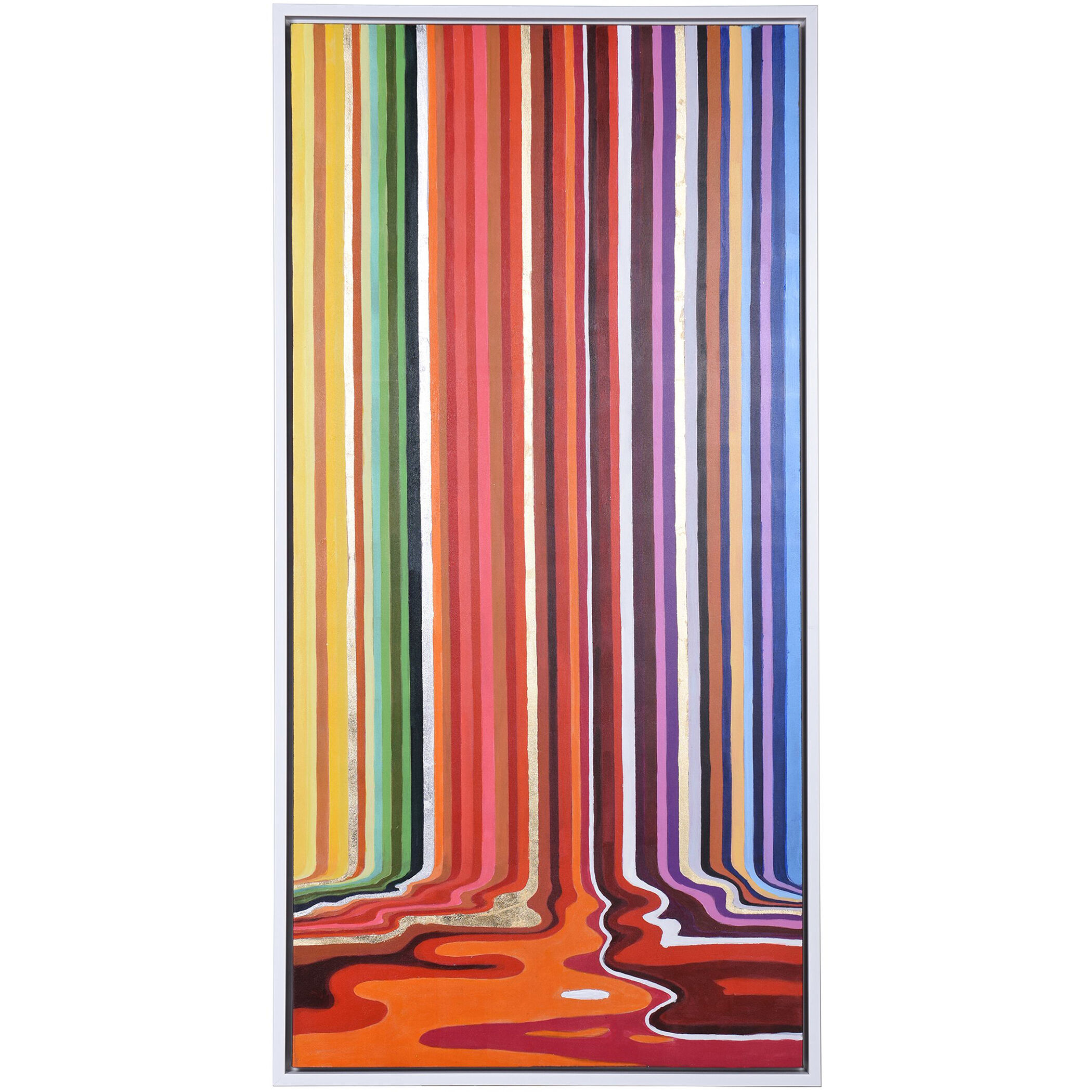 All the Crayons Are Melting Orange and Red and Yellow and and Rainbow Multi-color and Oil Painted Wall Art