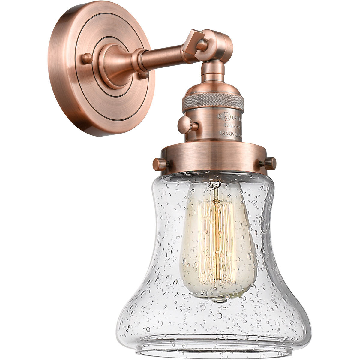Franklin Restoration Bellmont LED 7 inch Antique Copper Sconce Wall Light, Franklin Restoration