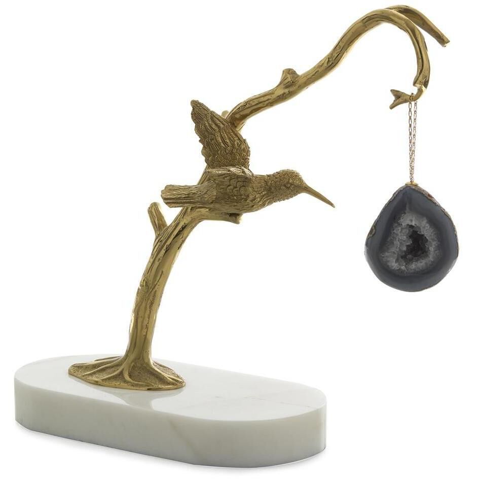 Brass Sapling 15 X 15 inch Sculpture, on Marble