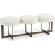 Leah White Leather Bench
