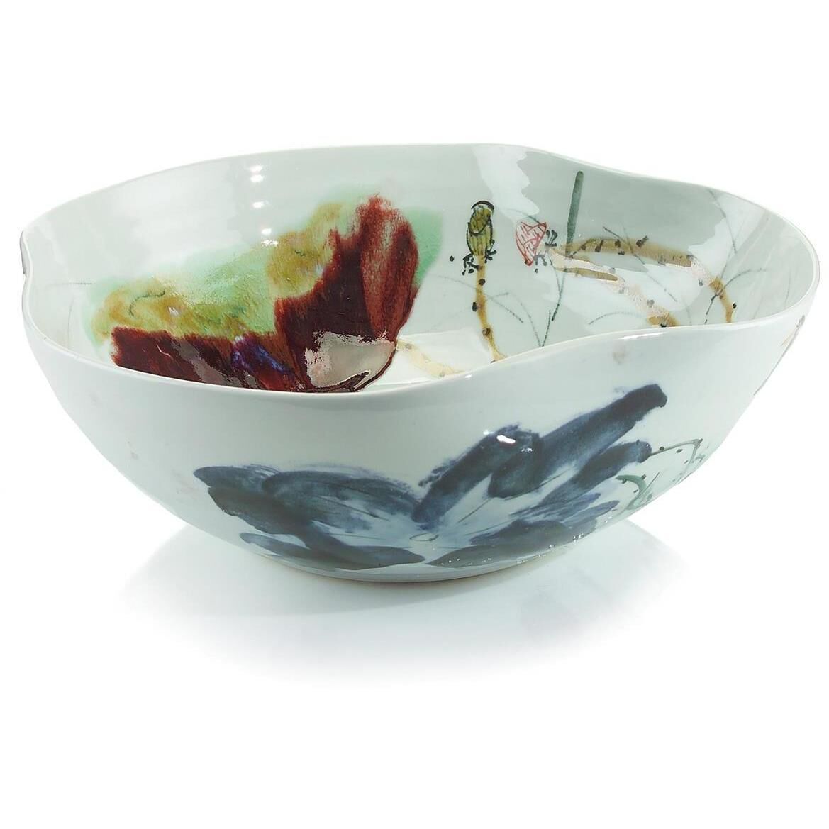 Curled-Rim Porcelain 19 X 7 inch Bowl