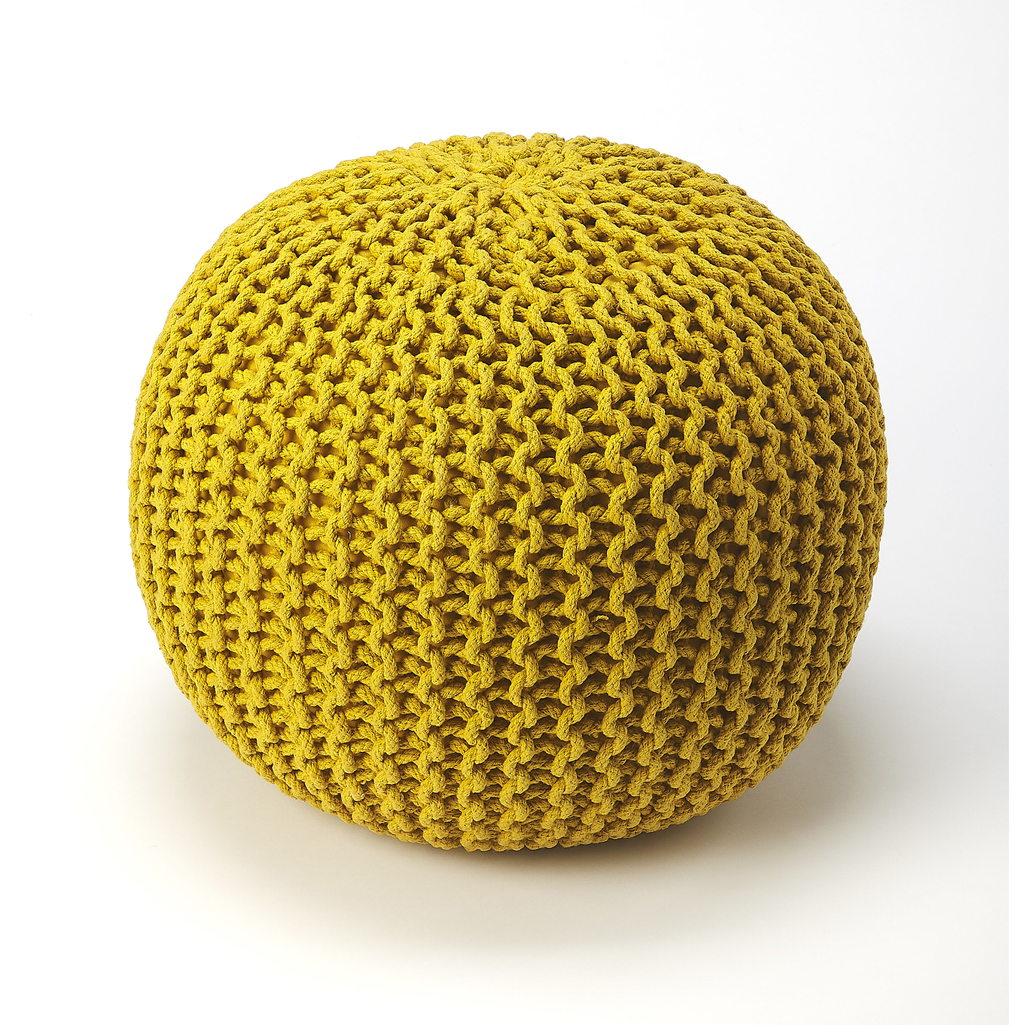 Accent Seating Pincushion Yellow Woven Yellow Bench