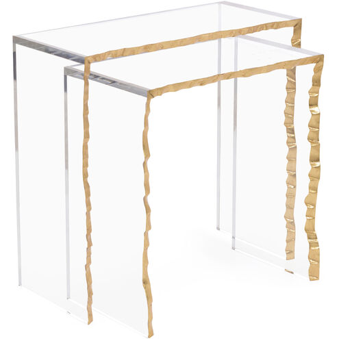 Leah Gold Leaf Nesting Table, Set of 2