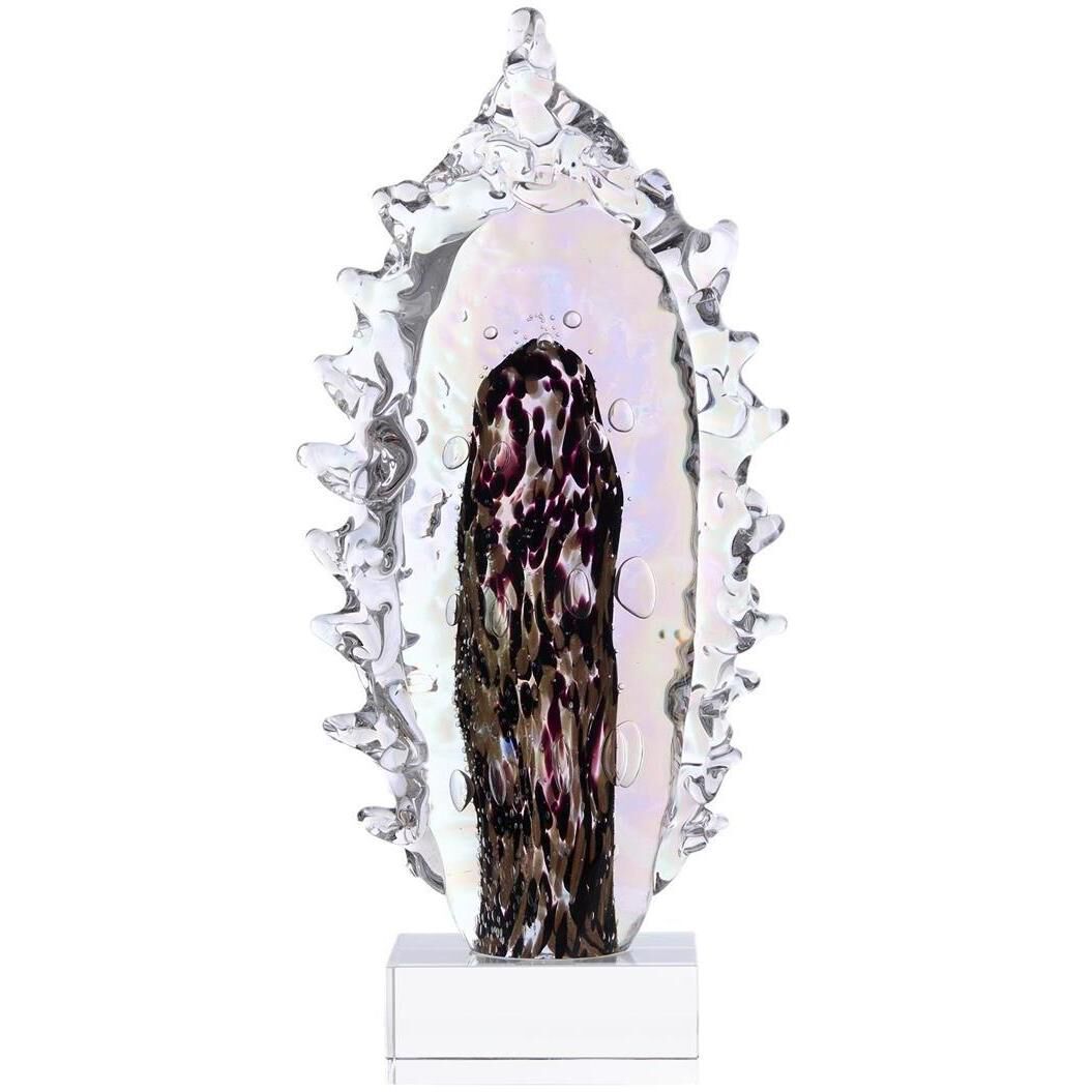 Surging Glass 17.5 X 8 inch Sculpture, on Crystal, Large