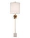 Crutalist 46 inch 150 watt White and Brass Buffet Lamp Portable Light