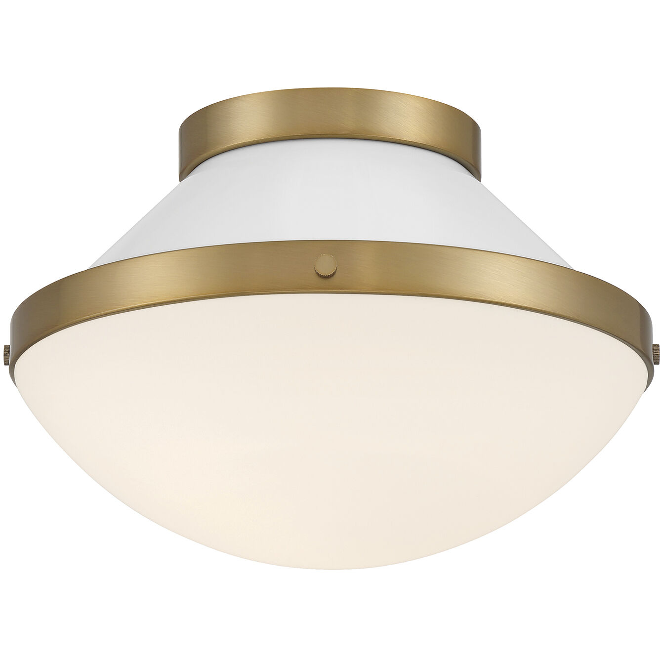 Xander 1 Light 12.25 inch Vibrant Gold Flush Ceiling Light in Vibrant Gold and White