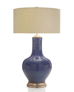 Lapis 35 inch 150 watt Blue and Off White Table Lamp Portable Light