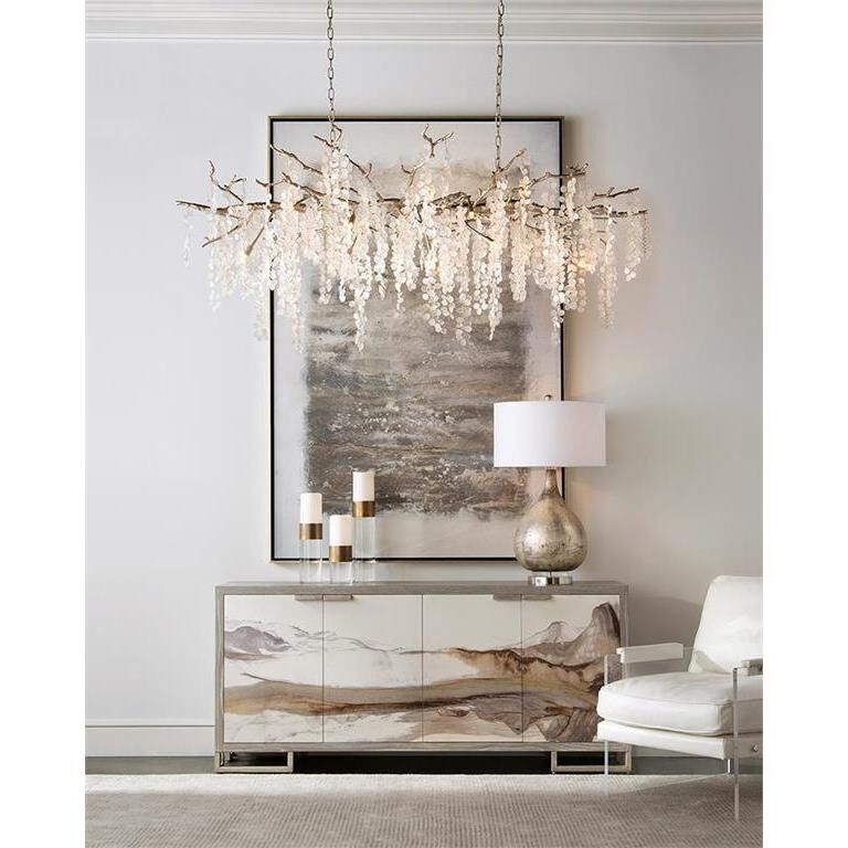 Shiro-Noda 15 Light Champagne Chandelier Ceiling Light