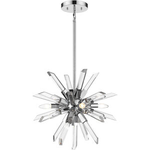Burst 4 Light 21 inch Chrome Chandelier Ceiling Light in 24
