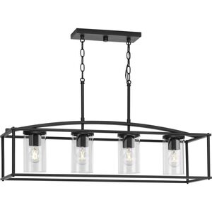 Swansea 4 Light 10.87 inch Matte Black Outdoor Linear Chandelier