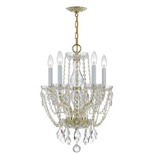 Traditional Crystal 5 Light 14.00 inch Mini Chandelier