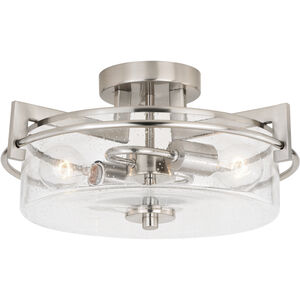 Addison LED 15 inch Satin Nickel Semi-Flush Mount Ceiling Light