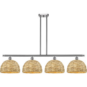 Woven Rattan 4 Light 50.00 inch Island Light