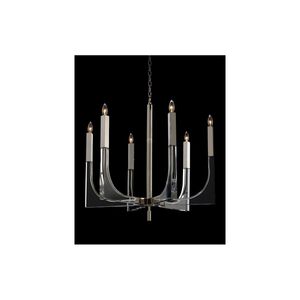 Leah 6 Light 30 inch Acrylic and Nickel Chandelier Ceiling Light