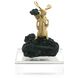 Brass Moose 6.5 X 5 inch Sculpture, on Crystal, Small