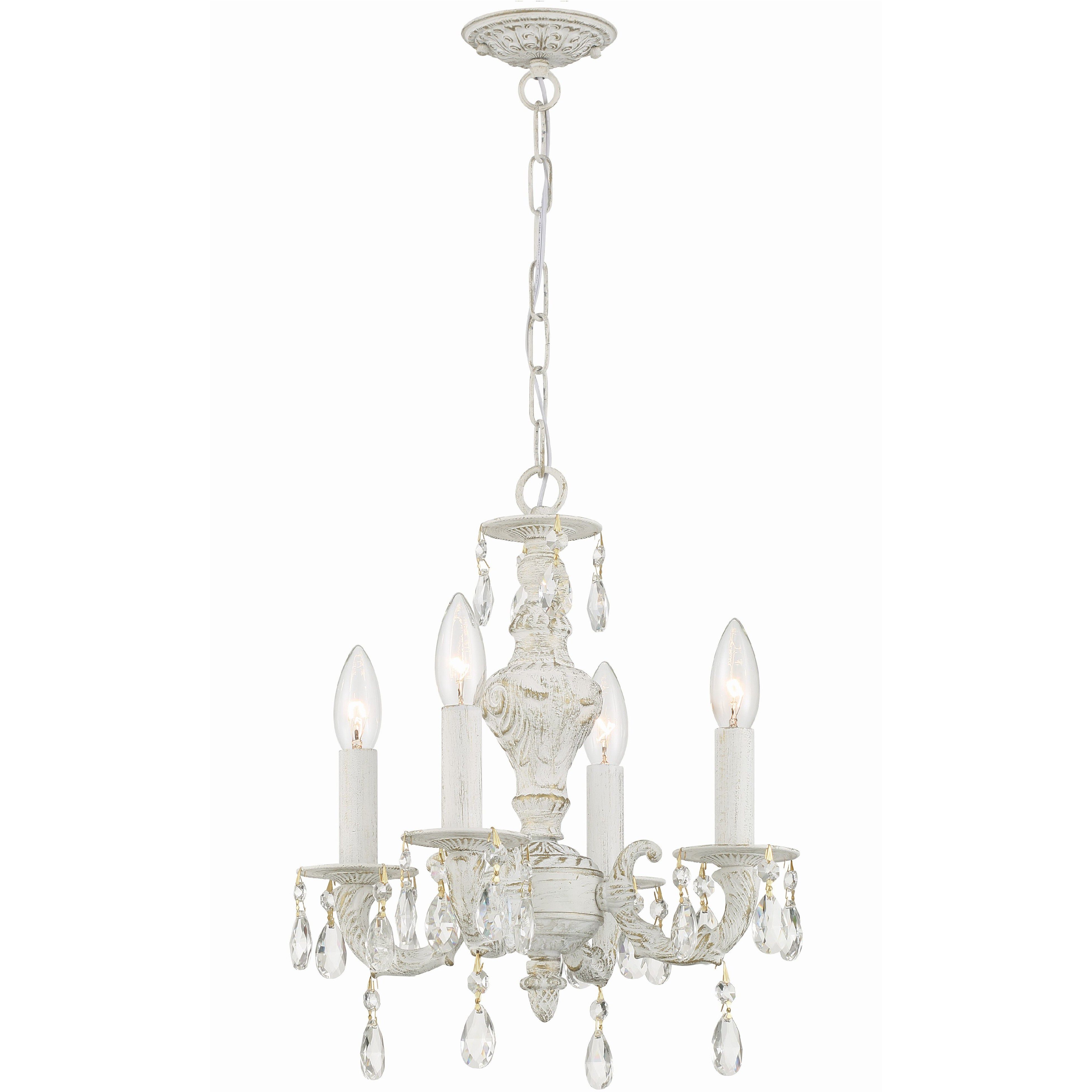 Paris Market 4 Light 13.5 inch Antique White Mini Chandelier Ceiling Light in Clear Hand Cut