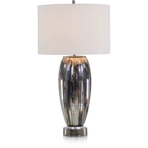 Leah Sapphire and Silver Table Lamp Portable Light
