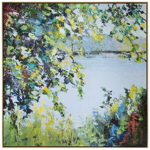 Lorrie Lane's The Secret Lake 57.25 X 57.25 inch Abstract Art