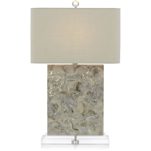 Leah Creamy White and Sultry Grey Table Lamp Portable Light