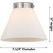 Franklin Restoration Large Cone 3 Light 40 inch Brushed Satin Nickel Island Light Ceiling Light in Seedy Glass, Franklin Restoration