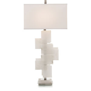 Mondrian White Alabaster Table Lamp Portable Light