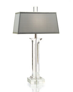 Classical 29 inch 60 watt Clear Crystal and Nickel Table Lamp Portable Light