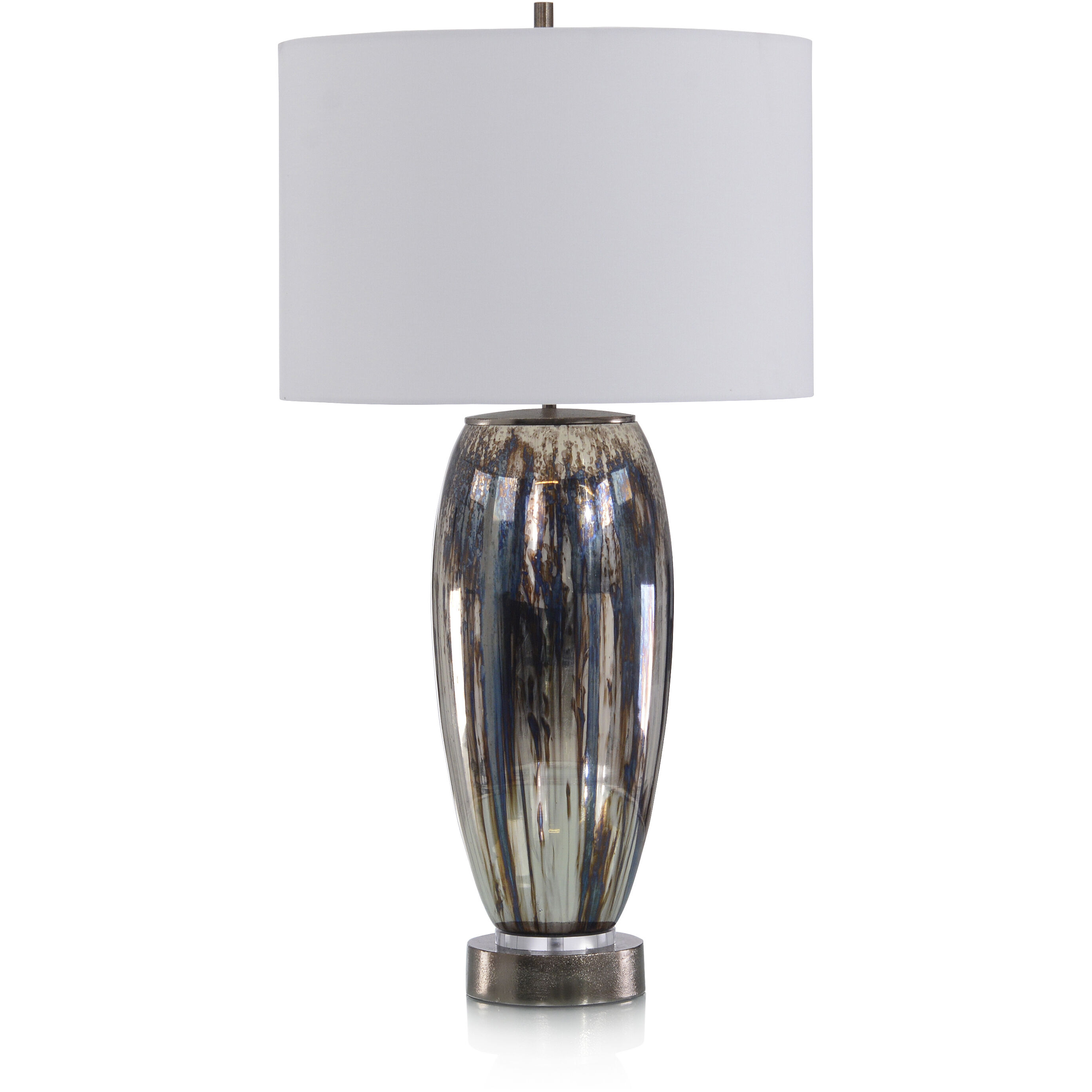 Leah Sapphire and Silver Table Lamp Portable Light