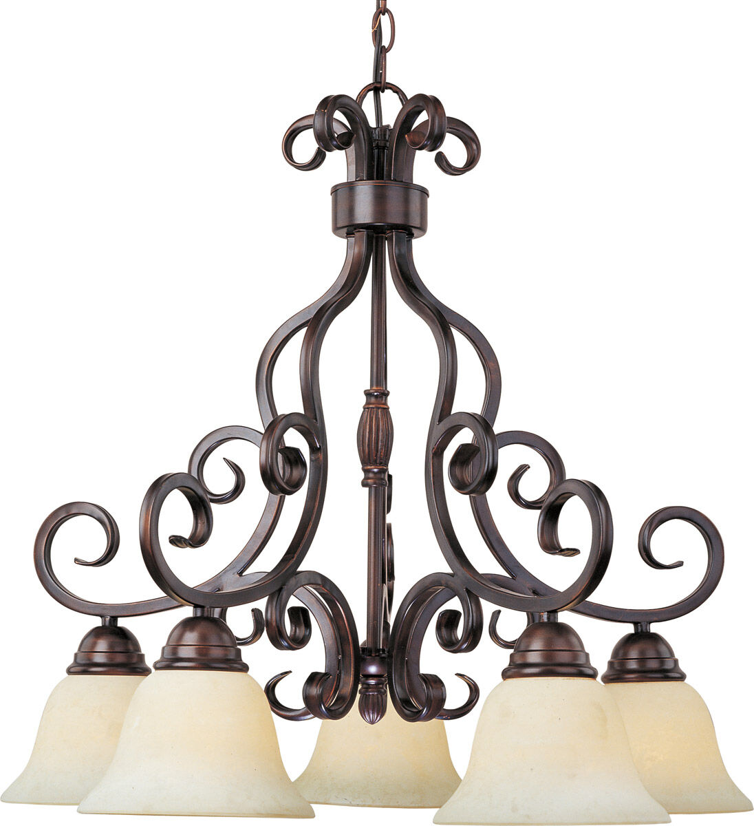 Manor 5 Light 25.5 inch Oil Rubbed Bronze Down Light Chandelier Ceiling Light