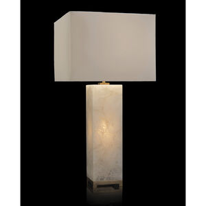 Illuminated 35 inch 60.00 watt Antique Brass and White Table Lamp Portable Light