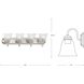 Clear Glass 4 Light 30 inch Brushed Nickel Vanity Light Wall Light