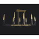 Genesis 8 Light Arcylic with Antique Brass Chandelier Ceiling Light