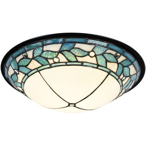 Springdale LED 15 inch Tiffany Bronze Flush Mount Ceiling Light, Dome