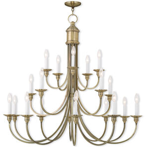 Cranford 20 Light 42 inch Antique Brass Foyer Chandelier Ceiling Light