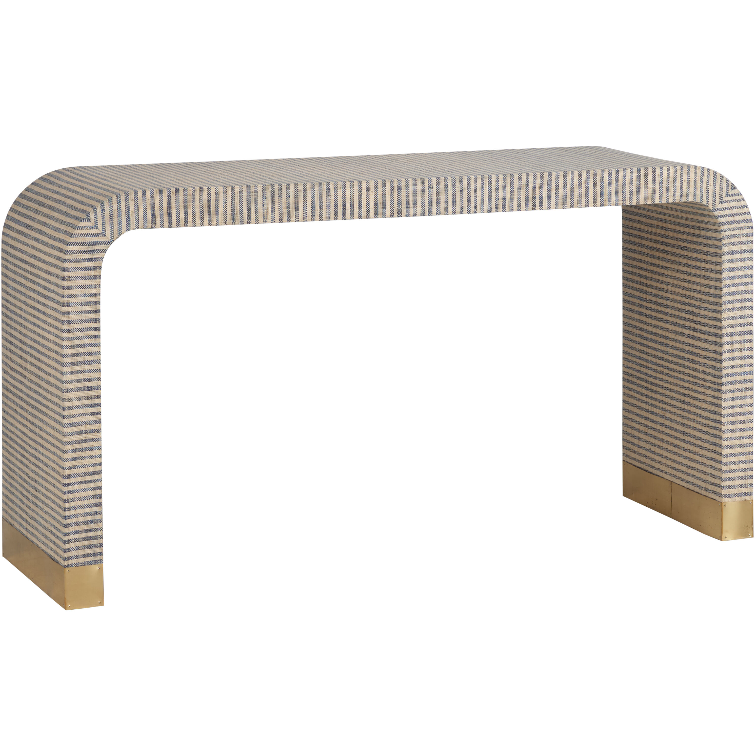 Waterfall 60 inch Blue and Brown Console Table