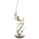 Perched Brass Bird 29.5 X 11 inch Sculpture, on Agate