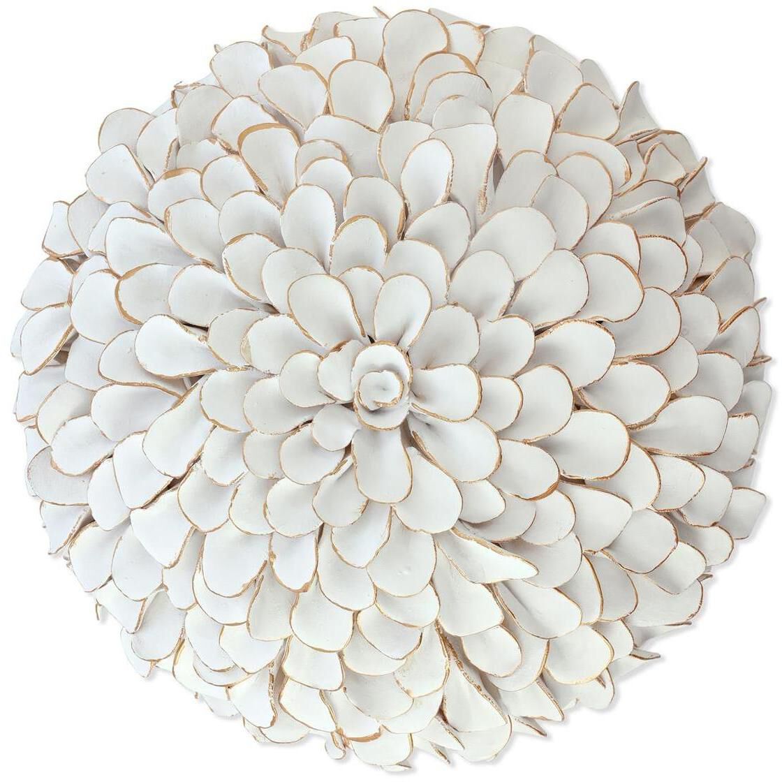 Wall Art White Button Flower, I