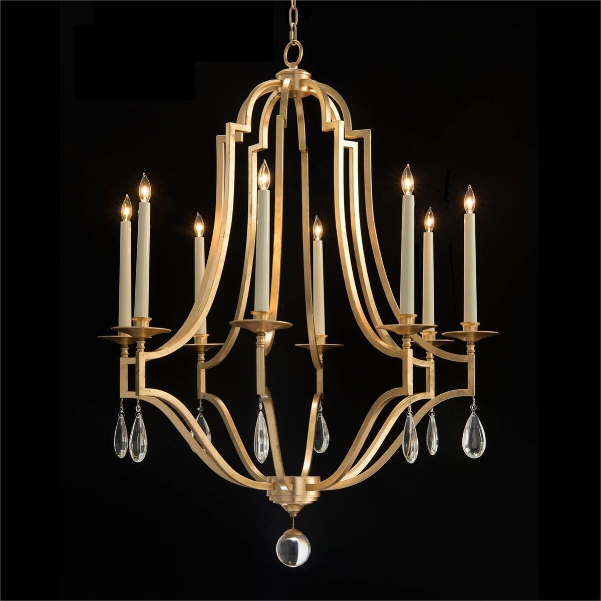 Leah 8 Light 37.5 inch Gold Leaf Chandelier Ceiling Light