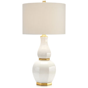 Leah 35 inch 150.00 watt Gold and White Table Lamp Portable Light